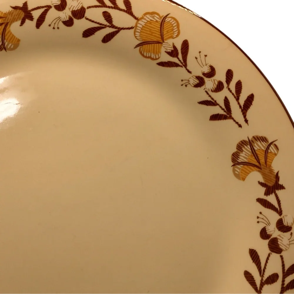 International China Dinner Plate 1776 Liberty Brown Stoneware 70s Set of Two SEE